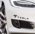 tesla with T die cut decal
