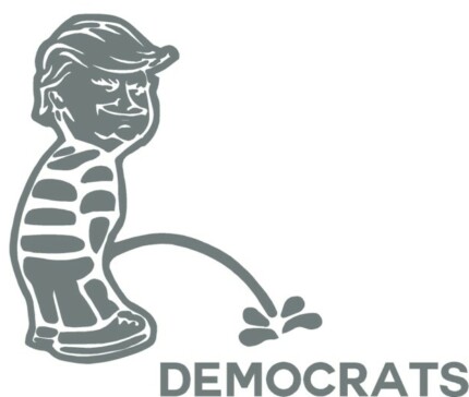 Donald Trump Peeon Decal DEMOCRATS