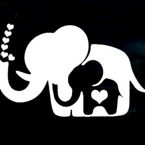 Elephant Decal Mom and Baby Elephant Sticker