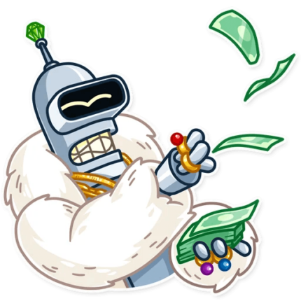 futurama tv show cartoon bender sticker 24