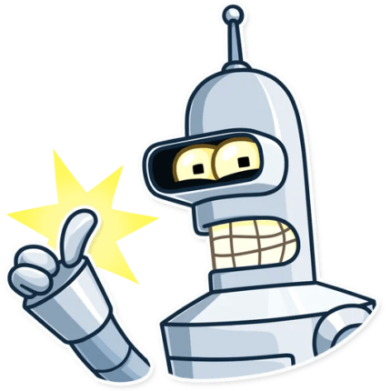 futurama tv show cartoon bender sticker 3