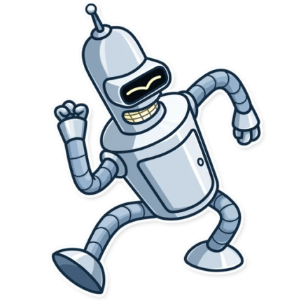 futurama tv show cartoon bender sticker 8