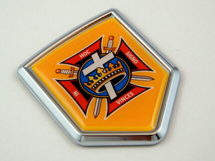 knights templar shield 3D Crest Chrome Emblem