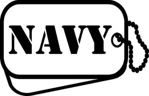 NAVY Dog Tag B&W Sticker