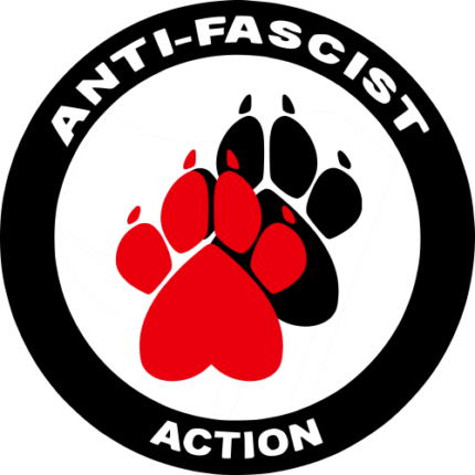 anti fascist circular paw sticker