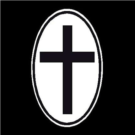 Cross Oval Decal