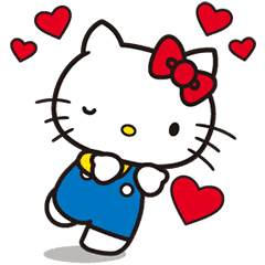 HELLO K WITH HEARTS STICKER