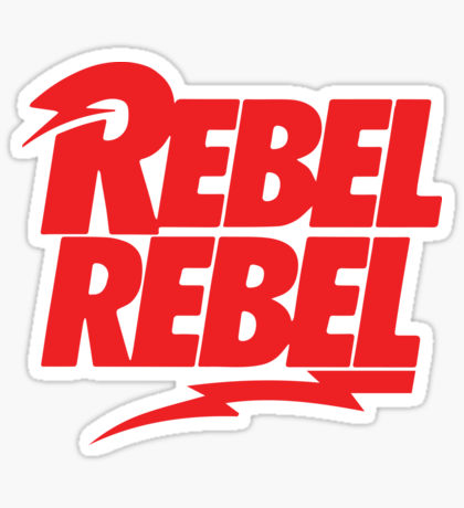 REBEL REBEL RED AND WHITE STICKER