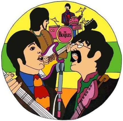 beatles round sticker