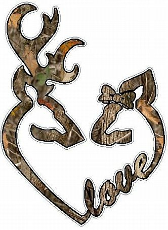 DEER HEADS HEART FILLS with LOVE camo nature