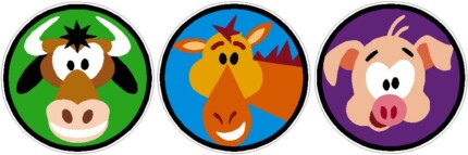farm friends small round animal sticker set