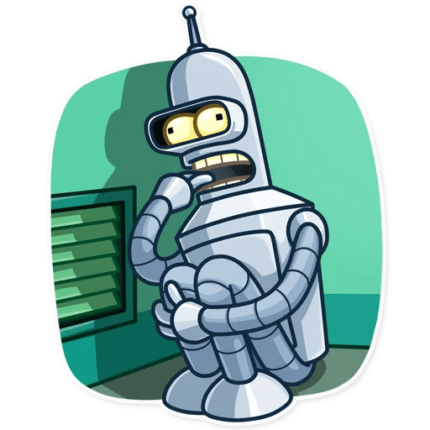 futurama tv show cartoon bender sticker 10