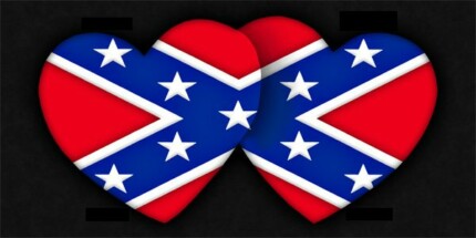 hearts rebel flag sticker