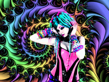 psychedelic faces wall decal car sticker 14