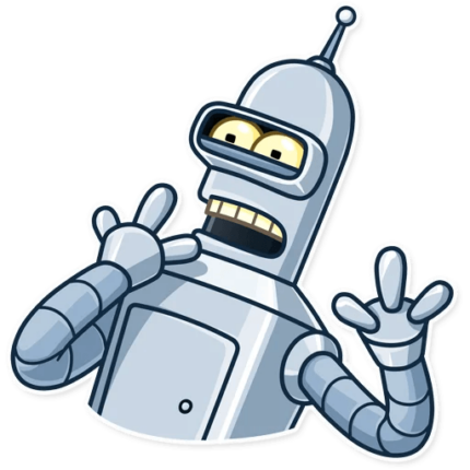 futurama tv show cartoon bender sticker 4