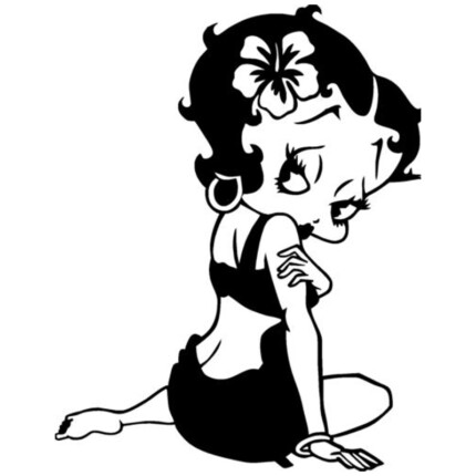 Betty-Boop-Hawaiian Vinyl-Funny-Sticker
