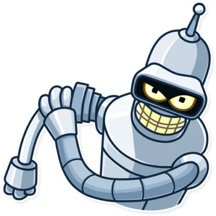 futurama tv show cartoon bender sticker 9