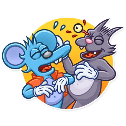 itchy and scratchy funny cartoon sticker 1