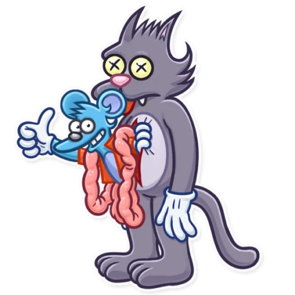 itchy and scratchy funny cartoon sticker 3