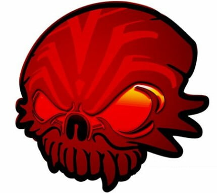 Flaming Skull Sticker 2