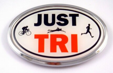 Just Tri Oval 3D Chrome Running Emblem