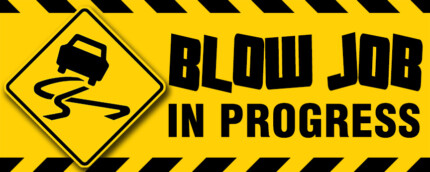 Blow Job in Progress Funny Sticker