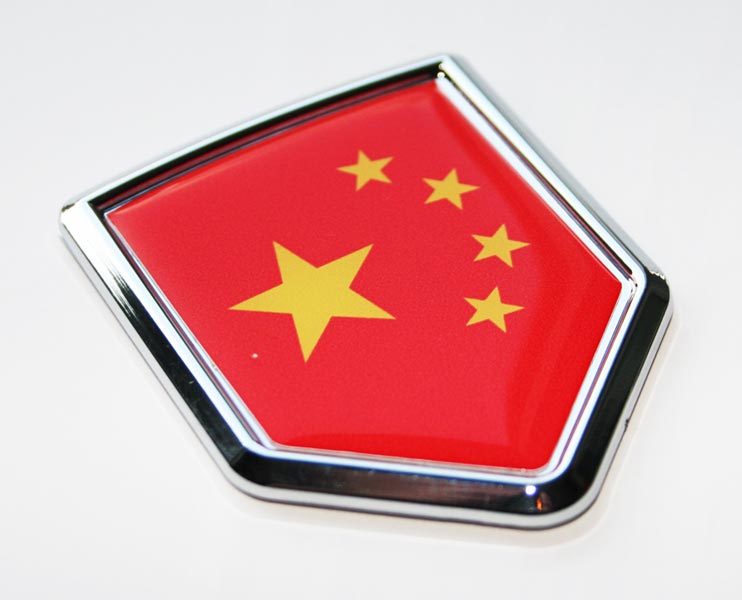 China Chinese Flag Crest Decal Car 3D Chrome Emblem Sticker