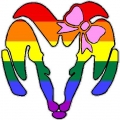 Dodge Ram Head with Bow Decal - PRIDE FLAG