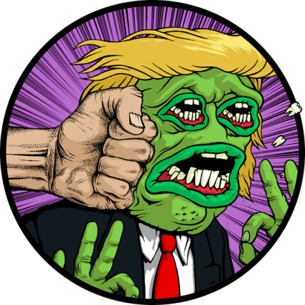 good night alt right round color sticker