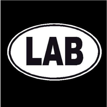 Lab Oval Dog Decal