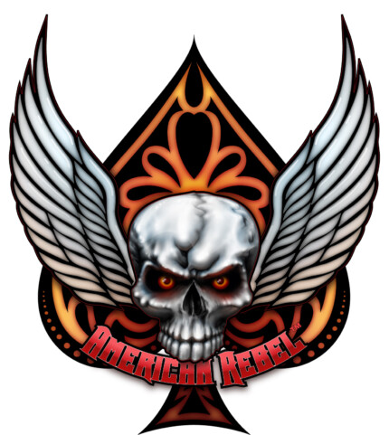 american rebel wings skull spade sticker
