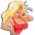 Bay Watch Pam Anderson Cartoon Stickers