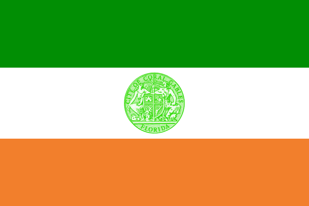 Florida Coral Gables City Flag Sticker