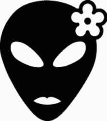 Alien Girl with Flower Sticker Diecut Decal