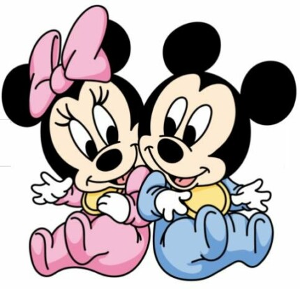 BABY MINNIE AND BABY MICKEY FUNNY STICKER