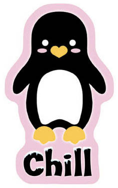 Chill Penquin Color Window Sticker