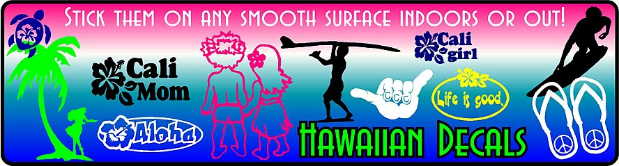 Hawaiian Stickers & Decals Hawaiian Stickers & Decals