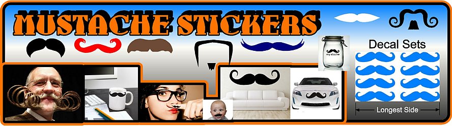 Mustache Decals and Stickers Mustache Decals and Stickers